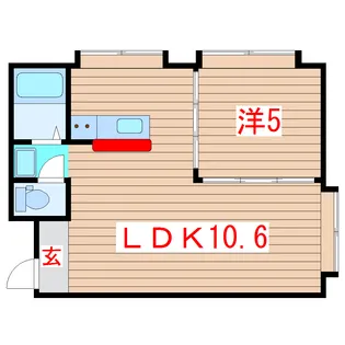 クオーレ晩翠通【4階】の間取り