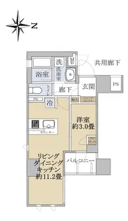 ローレルアイ京都四条大宮【6階】の間取り
