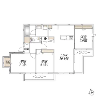 グレンツェント野並【3階】の間取り