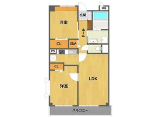 グリーンコート西田【2階】の間取り