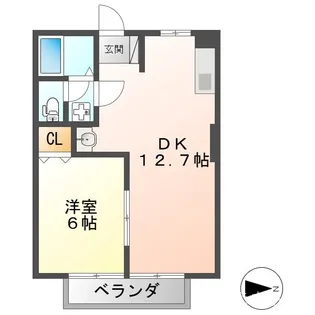 フローラ B【1階】の間取り