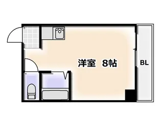 グランソシエ浪速【2階】の間取り