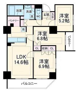Evergreen【6階】の間取り