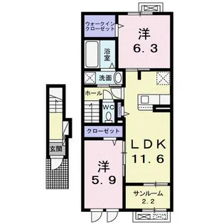 ユニヴェール【2階】の間取り