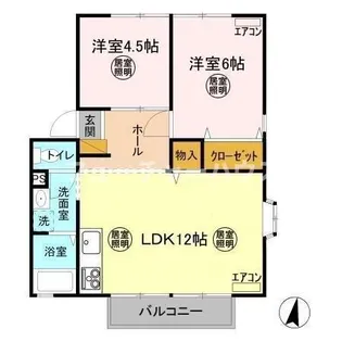 エスプラネード B【2階】の間取り