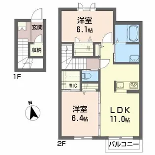 グランプラスD棟【2階】の間取り