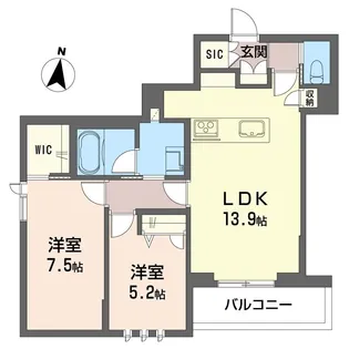 ラフィネ東川口【3階】の間取り
