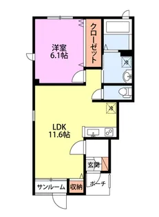 グランソレーユC棟【1階】の間取り