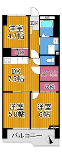 綱島クインスハイム【2階】の間取り