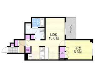 アスティオン梅田【12階】の間取り