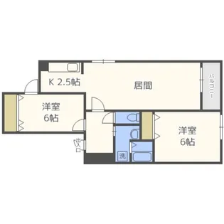クラリス南9条【2階】の間取り