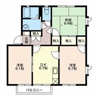 オークフレグランス【2階】の間取り
