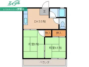 ハイツ角谷A【1階】の間取り