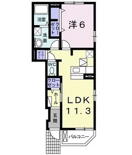 ラ・プリマヴェーラ【1階】の間取り