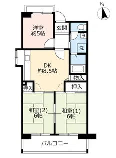 URグリーンヒルズ鷹取【4階】の間取り