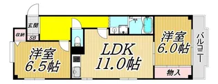ラヴィール若宮【4階】の間取り
