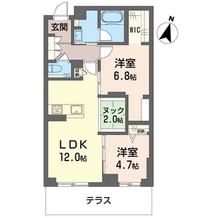 セントリビエ湘南台【1階】の間取り