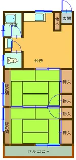 藤下アパートI【2階】の間取り