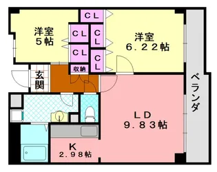 カミング平野【4階】の間取り