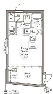 グローリオシェルト永福町【4階】の間取り