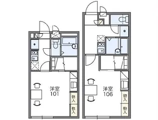レオパレスリブェール【1階】の間取り