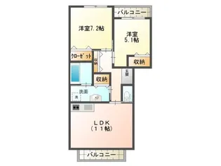 プラセル里見【2階】の間取り