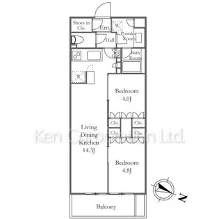 ブランシエスタ目黒中央町【4階】の間取り