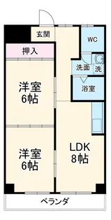 2LDKの間取り画像