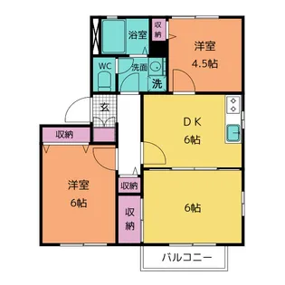 エスト山一 B棟【2階】の間取り