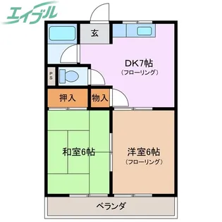 白石山ハイツ【1階】の間取り