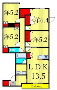 (仮称)南葛西6丁目メゾン・北棟【2階】の間取り