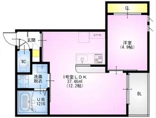 埼玉県さいたま市見沼区東大宮2【アパート】の間取り