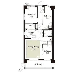 クレストフォルム湘南鵠沼【1階】の間取り