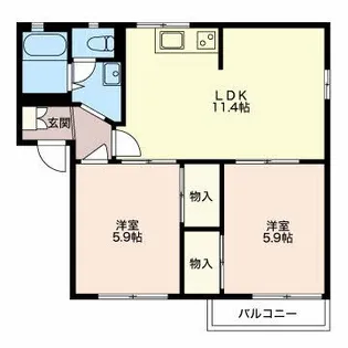 フレグランス若葉 A【2階】の間取り