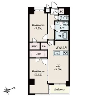 愛知県名古屋市緑区桃山3【マンション】の間取り