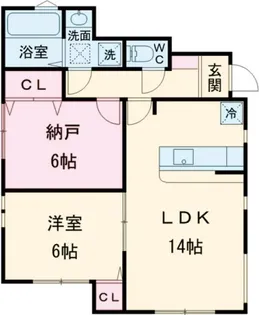 ひたちなか市アパート【1階】の間取り