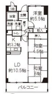 プロスベール高安【5階】の間取り
