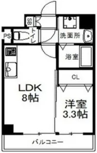 スプランディッド堺東(GROOVE堺東アベニュー)【9階】の間取り