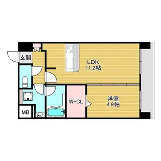 1LDKの間取り画像