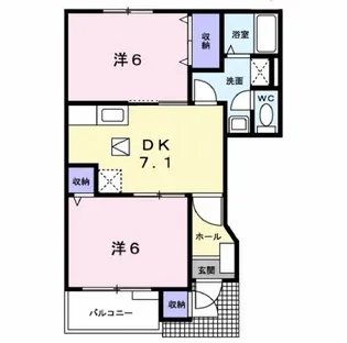 福島県郡山市日和田町字大山田【アパート】の間取り