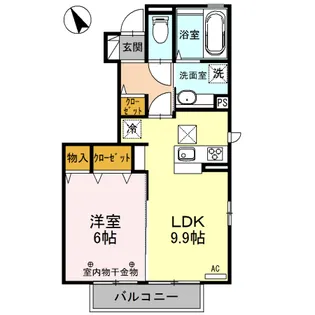 カーサアルマ B【1階】の間取り