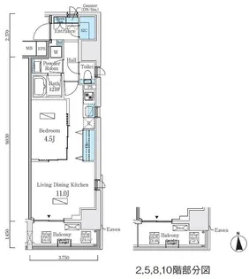 東京都台東区松が谷2【マンション】の間取り