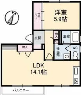 フレグランス竹原 B棟【2階】の間取り