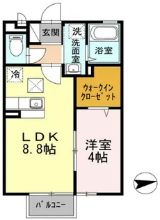 神奈川県小田原市鴨宮【アパート】の間取り