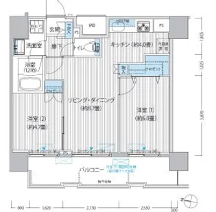 コスモグランス南品川【13階】の間取り