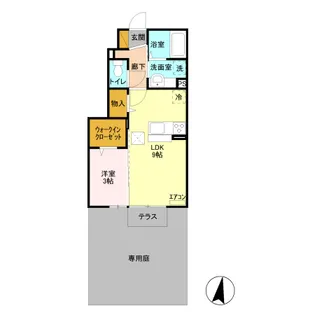 ルミエール陽南【1階】の間取り