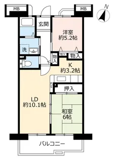 URアーバンラフレ鳴海【5階】の間取り