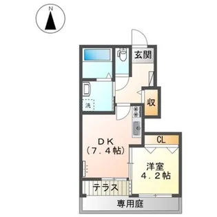 エムズ サンティエ【1階】の間取り