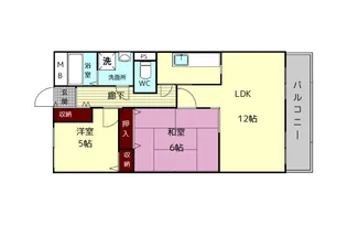 ライフコート富雄【5階】の間取り