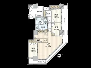 阿波座ライズタワーズ フラッグ46【9階】の間取り